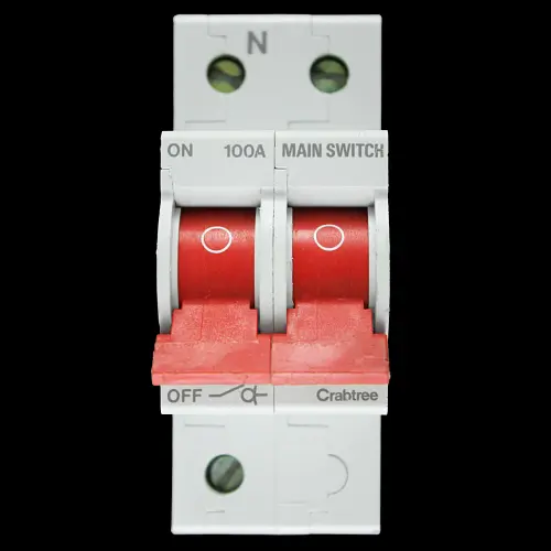 CRABTREE 100 AMP DOUBLE POLE MAIN SWITCH DISCONNECTOR 100/MI2 STARBREAKER AC22