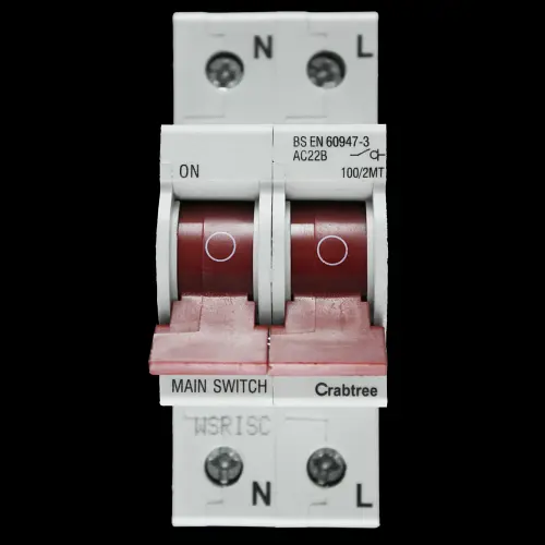 CRABTREE 100 AMP DOUBLE POLE MAIN SWITCH DISCONNECTOR STARBREAKER 100/2MT