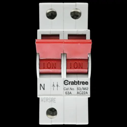 CRABTREE 63 MAIN SWITCH DISCONNECTOR DOUBLE POLE STARBREAKER 63/MI2