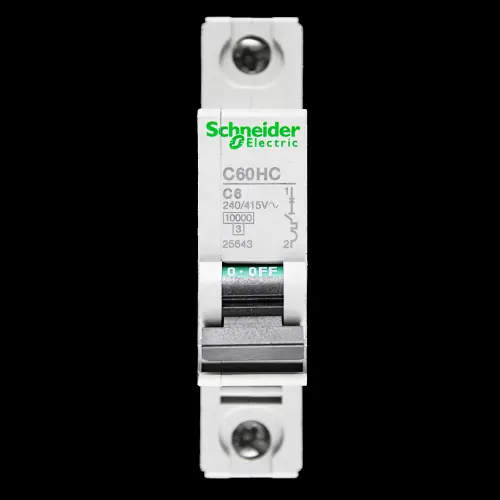 SCHNEIDER 6 AMP CURVE C 10kA MCB CIRCUIT BREAKER C60HC 25643