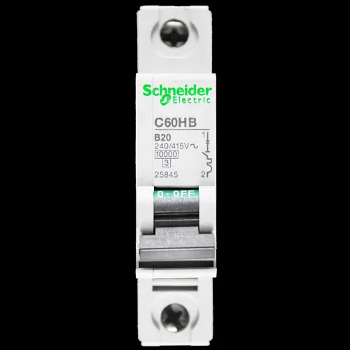 SCHNEIDER 20 AMP CURVE B 10kA MCB CIRCUIT BREAKER C60HB 25845