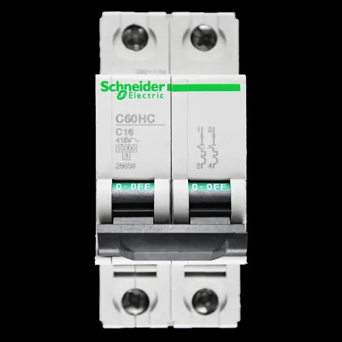 SCHNEIDER 16 AMP CURVE C 10kA DOUBLE POLE MCB CIRCUIT BREAKER C60HC 25659