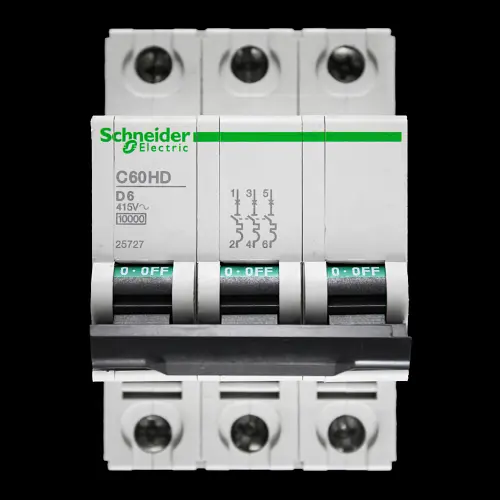 SCHNEIDER 6 AMP CURVE D 10kA TRIPLE POLE MCB CIRCUIT BREAKER C60HD 25727