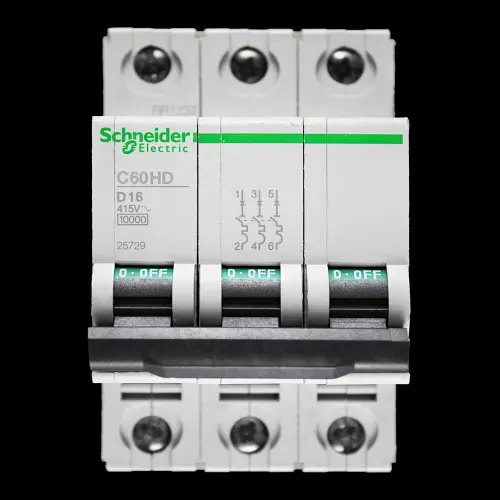 SCHNEIDER 16 AMP CURVE D 10kA TRIPLE POLE MCB CIRCUIT BREAKER C60HD 25729