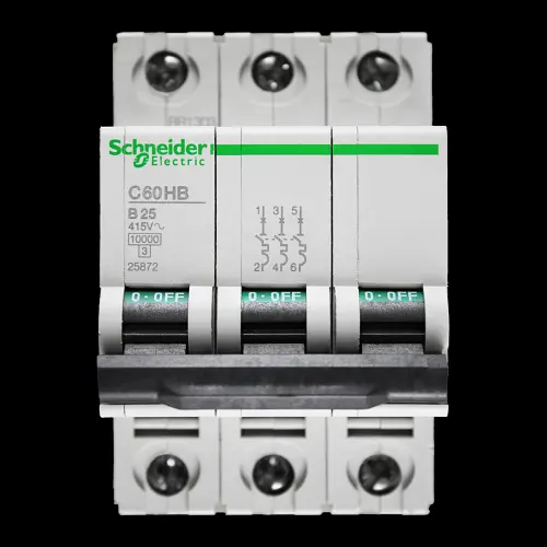 SCHNEIDER 25 AMP CURVE B 10kA TRIPLE POLE MCB CIRCUIT BREAKER C60HB 25872