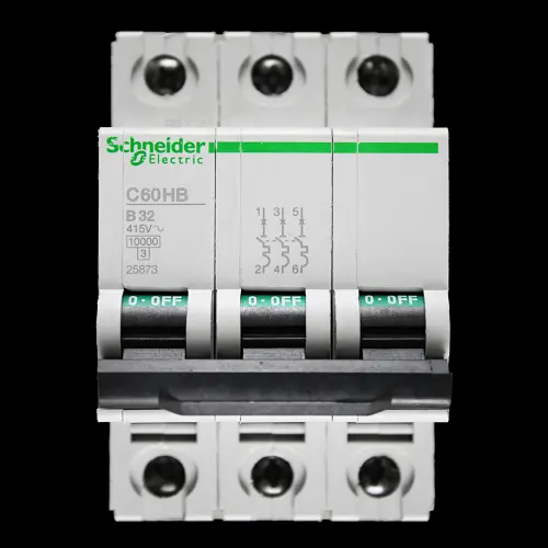 SCHNEIDER 32 AMP CURVE B 10kA TRIPLE POLE MCB CIRCUIT BREAKER C60HB 25873