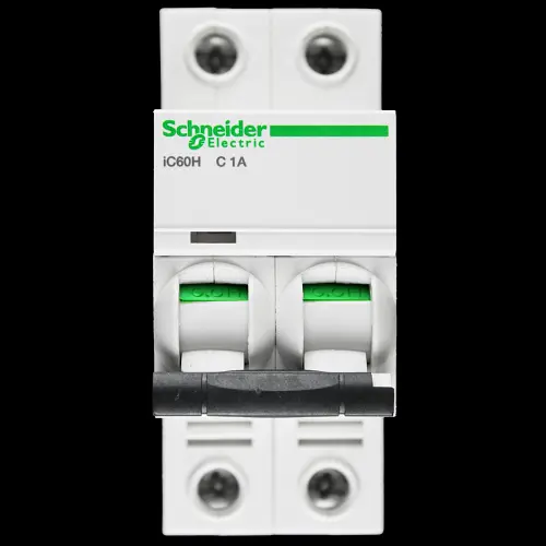 SCHNEIDER 1 AMP CURVE C 10kA DOUBLE POLE MCB CIRCUIT BREAKER A9F54201 IC60H