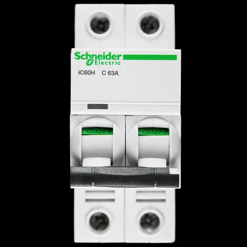 SCHNEIDER 63 AMP CURVE C 10kA DOUBLE POLE MCB CIRCUIT BREAKER A9F54263 IC60H