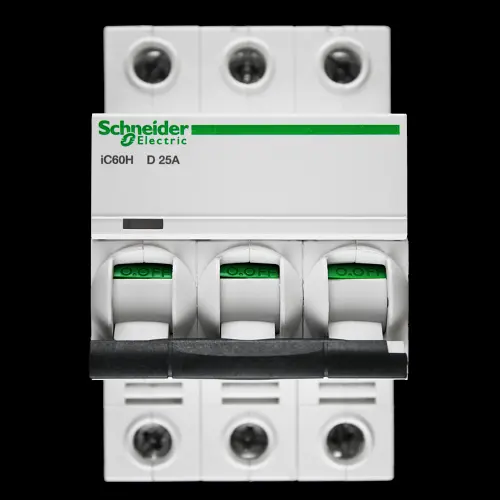 SCHNEIDER 25 AMP CURVE D 10kA TRIPLE POLE MCB CIRCUIT BREAKER A9F55325 IC60H