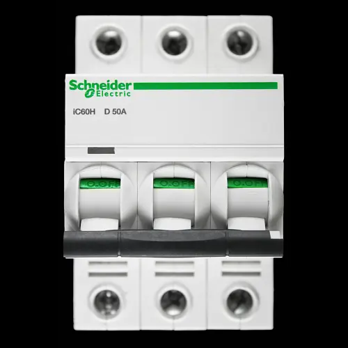 SCHNEIDER 50 AMP CURVE D 10kA TRIPLE POLE MCB CIRCUIT BREAKER A9F55350 IC60H