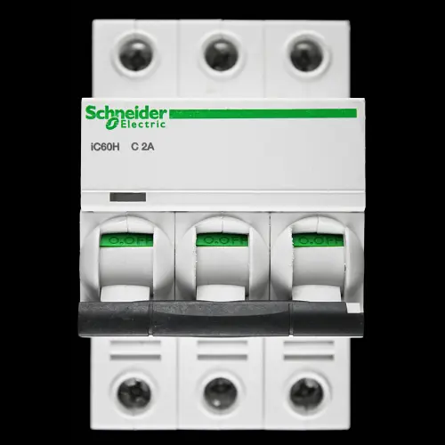 SCHNEIDER 2 AMP CURVE C 10kA TRIPLE POLE MCB CIRCUIT BREAKER A9F54302 IC60H