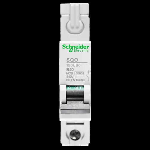 SCHNEIDER 20 AMP CURVE B 6kA MCB CIRCUIT BREAKER SQO 120EB6