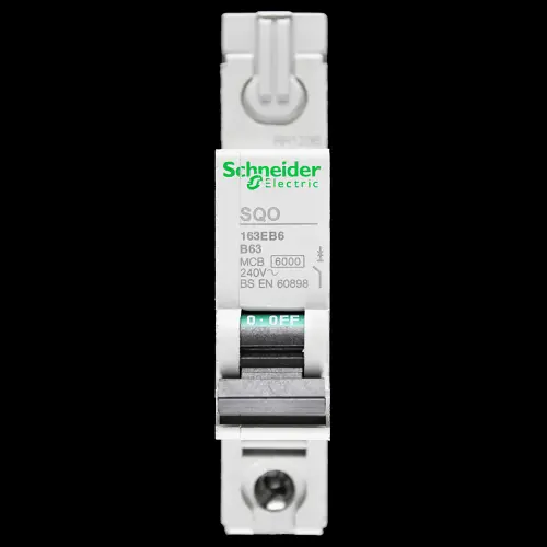 SCHNEIDER 63 AMP CURVE B 6kA MCB CIRCUIT BREAKER SQO 163EB6