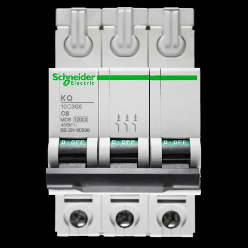 SCHNEIDER 6 AMP CURVE C 10kA TRIPLE POLE MCB CIRCUIT BREAKER KQ 10C306