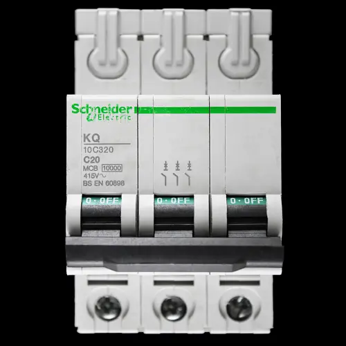 SCHNEIDER 20 AMP CURVE C 10kA TRIPLE POLE MCB CIRCUIT BREAKER KQ 10C320