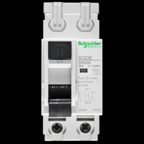 SCHNEIDER 63 AMP 30mA DOUBLE POLE RCCB RCD TYPE AC SQOE 063030
