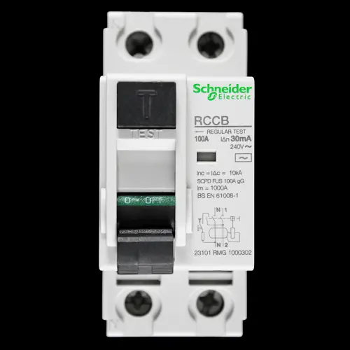 SCHNEIDER 100 AMP 30mA DOUBLE POLE RCCB RCD TYPE AC 23101 RMG 1000302