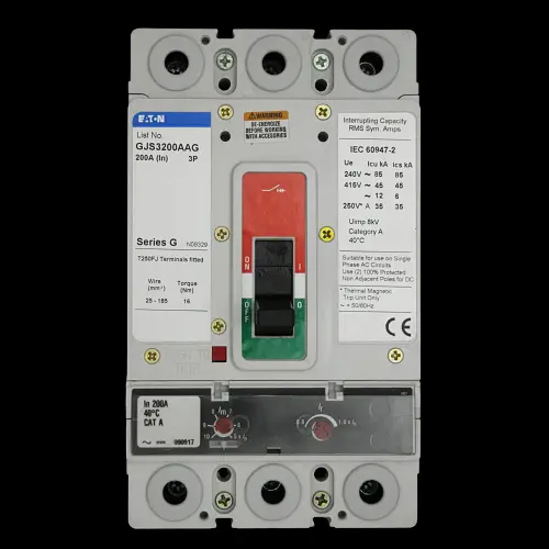 EATON 200 AMP 45kA TRIPLE POLE MCCB GJS3200AAG
