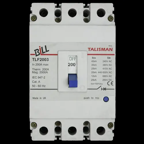 BILL 200 AMP 25kA TRIPLE POLE MCCB TLF2003