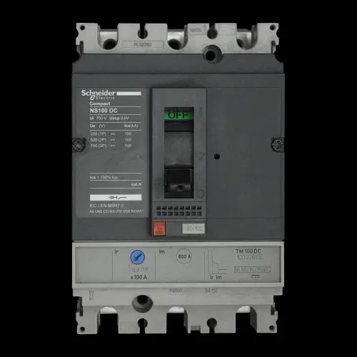 SCHNEIDER 100 AMP 100kA TRIPLE POLE MCCB TYPE DC NS100DC