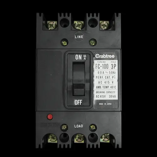CRABTREE 60 AMP 30kA TRIPLE POLE MCCB FC-100