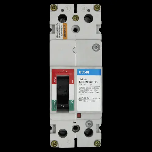 EATON 63 AMP 18kA DOUBLE POLE MCCB GEB2063FFG