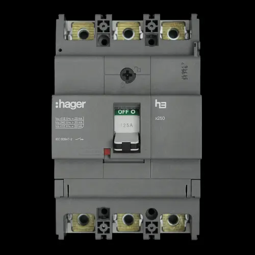 HAGER 125 AMP 25kA TRIPLE POLE MCCB 334754 HHB125Z X250