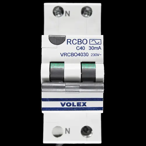 VOLEX 40 AMP CURVE C 10kA 30mA DOUBLE POLE RCBO TYPE AC VRCBO4030