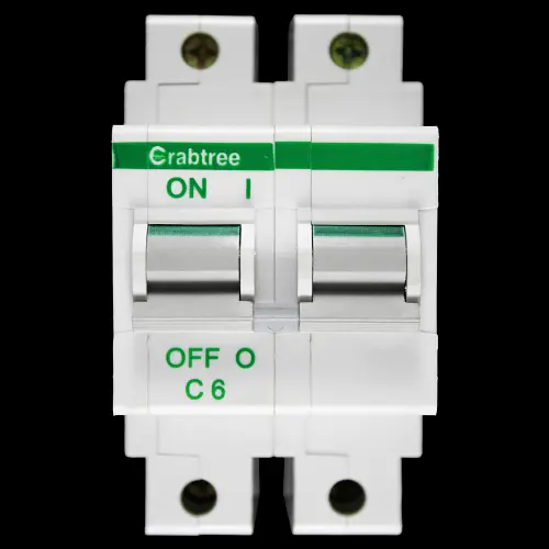 CRABTREE 6 AMP CURVE C 16kA DOUBLE POLE MCB CIRCUIT BREAKER POLESTAR 62C/06