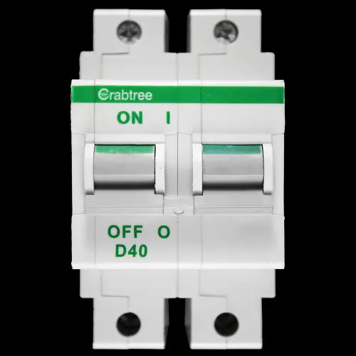 CRABTREE 40 AMP CURVE D 10kA DOUBLE POLE MCB CIRCUIT BREAKER POLESTAR 62D/40