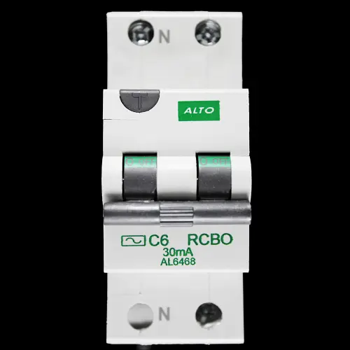 ALTO 6 AMP CURVE C 10kA 30mA DOUBLE POLE RCBO TYPE A AL6468