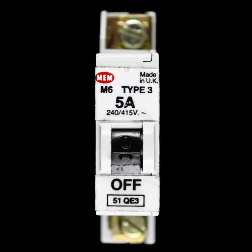 MEM 5 AMP TYPE 3 M6 MCB CIRCUIT BREAKER 51QE3