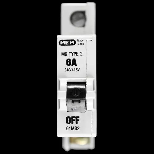 MEM 6 AMP TYPE 2 M9 MCB CIRCUIT BREAKER 61MB2 GREY