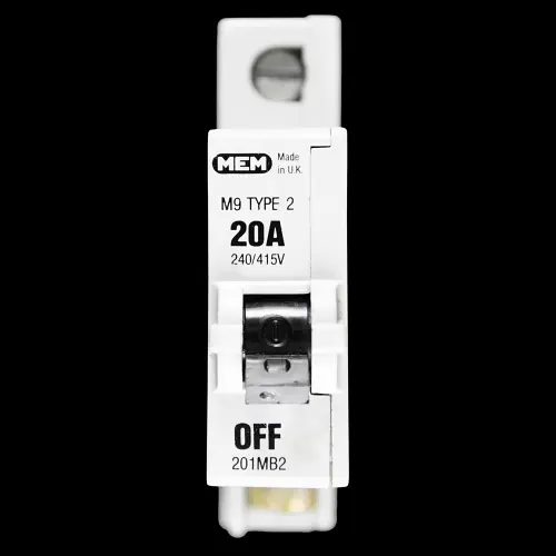 MEM 20 AMP TYPE 2 M9 MCB CIRCUIT BREAKER 201MB2 GREY