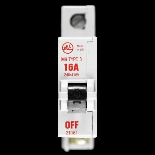 BILL 16 AMP TYPE 3 M9 MCB CIRCUIT BREAKER 3T161 RED