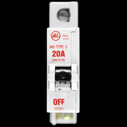 BILL 20 AMP TYPE 3 M9 MCB CIRCUIT BREAKER 3T201 RED