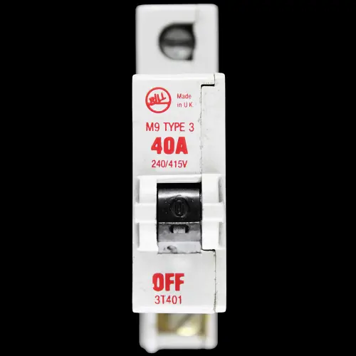 BILL 40 AMP TYPE 3 M9 MCB CIRCUIT BREAKER 3T401 RED
