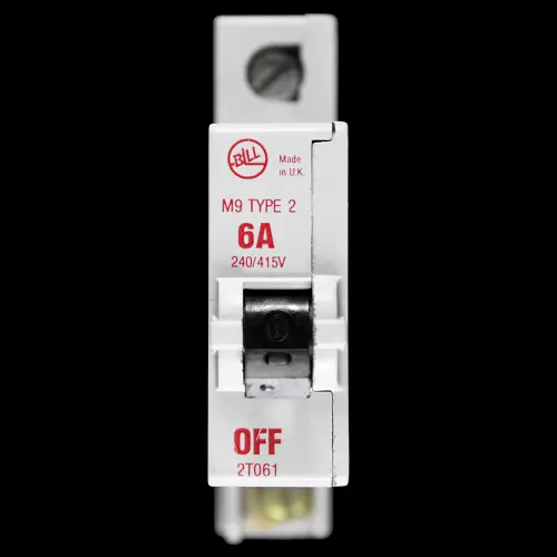 BILL 6 AMP TYPE 2 M9 MCB CIRCUIT BREAKER 2T061 RED