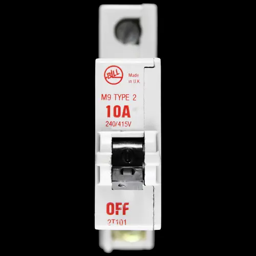 BILL 10 AMP TYPE 2 M9 MCB CIRCUIT BREAKER 2T101 RED
