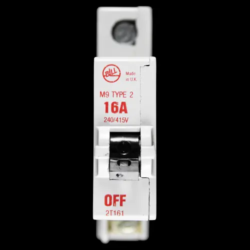 BILL 16 AMP TYPE 2 M9 MCB CIRCUIT BREAKER 2T161 RED
