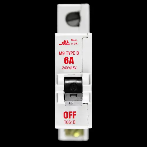 BILL 6 AMP CURVE B M9 MCB CIRCUIT BREAKER T061B RED