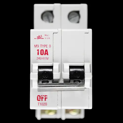 BILL 10 AMP CURVE B M9 DOUBLE POLE MCB CIRCUIT BREAKER T102B