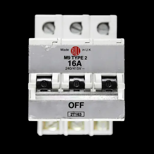 BILL 16 AMP TYPE 2 M9 TRIPLE POLE MCB CIRCUIT BREAKER 2T163