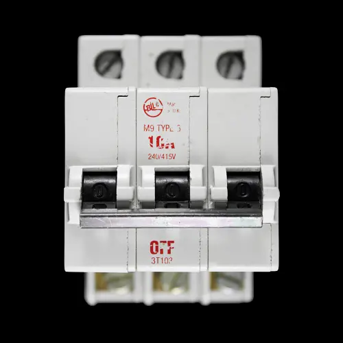BILL 10 AMP TYPE 3 M9 TRIPLE POLE MCB CIRCUIT BREAKER 3T103 RED