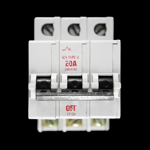 BILL 20 AMP CURVE D M9 TRIPLE POLE MCB CIRCUIT BREAKER T203D RED
