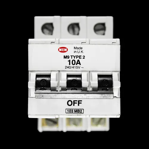 MEM 10 AMP TYPE 2 M9 TRIPLE POLE MCB CIRCUIT BREAKER 103 MB2