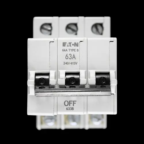 EATON 63 AMP CURVE B 6kA TRIPLE POLE MCB CIRCUIT BREAKER 633B