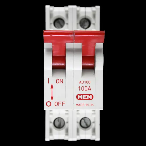 MEM 100 AMP DOUBLE POLE MAIN SWITCH DISCONNECTOR AC22 AD100