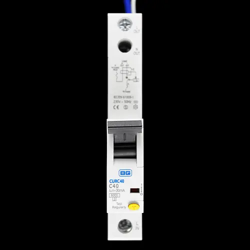 BG BRITISH GENERAL 40 AMP CURVE C 6kA 30mA RCBO TYPE AC CURC40-02