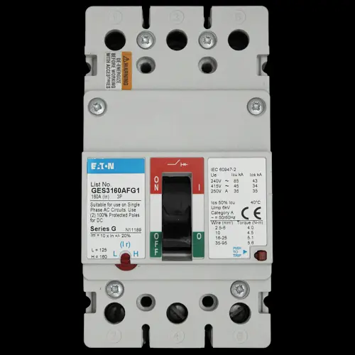 EATON 160 AMP 45kA TRIPLE POLE MCCB GES3160AFG1